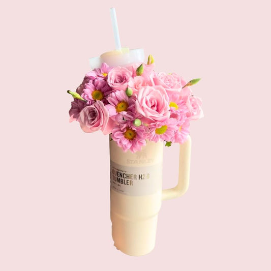 Termo personalizado con flores mixtas.