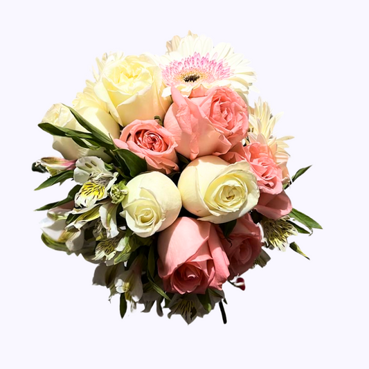 Ramo de 12 Rosas y 6 gerberas