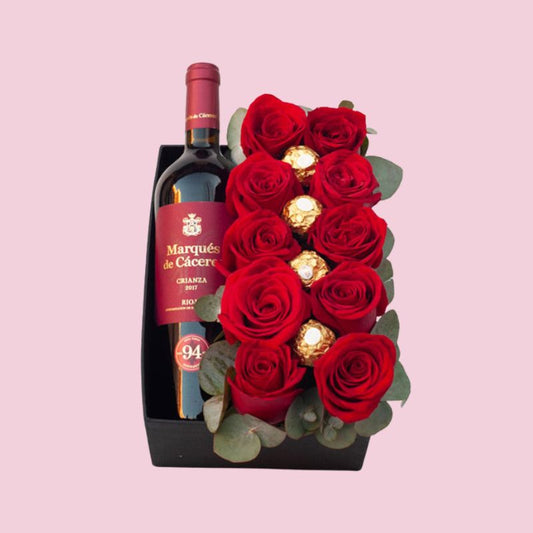 Rosas y Vino Tinto