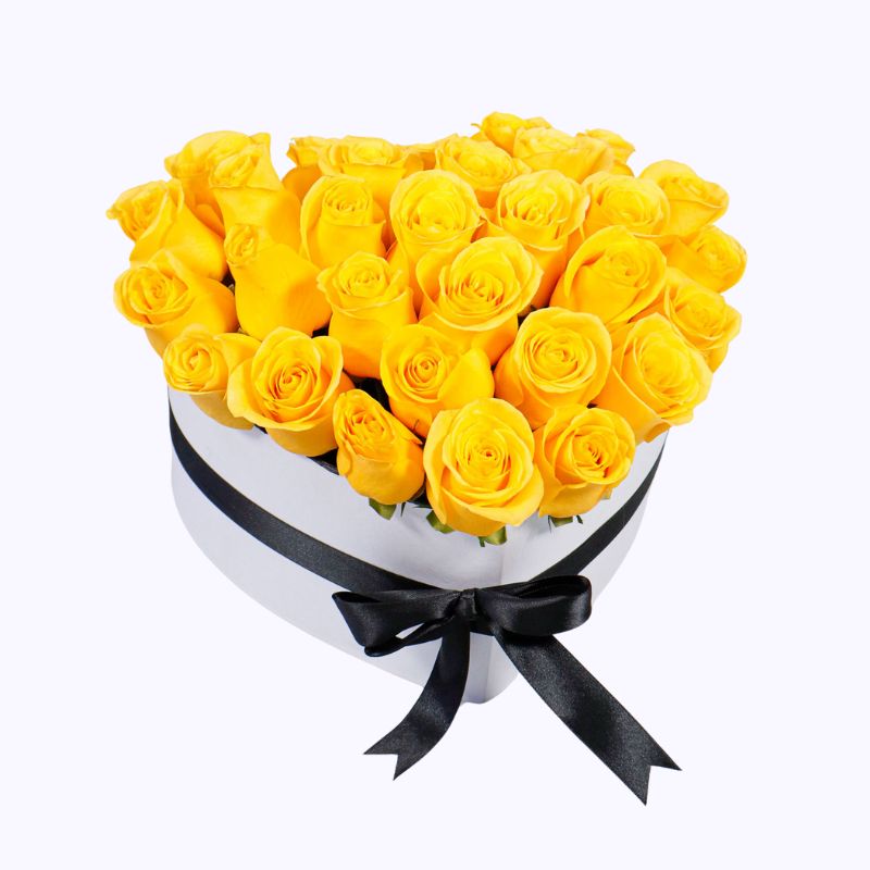 Corazon de rosas amarillas