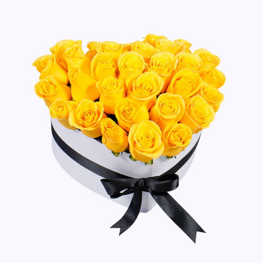 Corazon de rosas amarillas